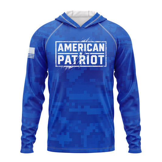 American Patriot SPF50 Performance Hoodie-Blue Camo