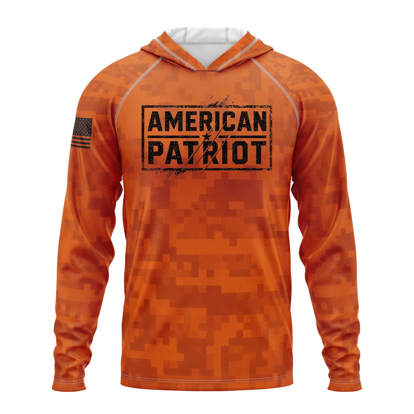 American Patriot SPF50 Performance Hoodie- Orange Camo