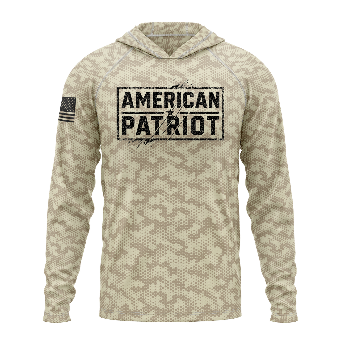 American Patriot SPF50 Performance Hoodie- Tan Camo
