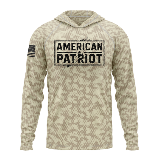 American Patriot SPF50 Performance Hoodie- Tan Camo