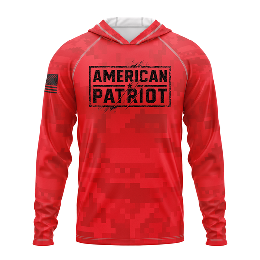 American Patriot SPF50 Performance Hoodie- Red Camo