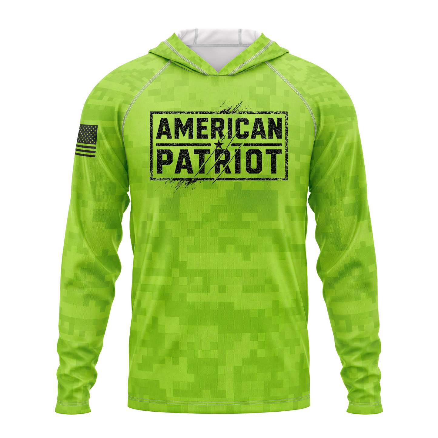 American Patriot SPF50 Performance Hoodie- Lime Green