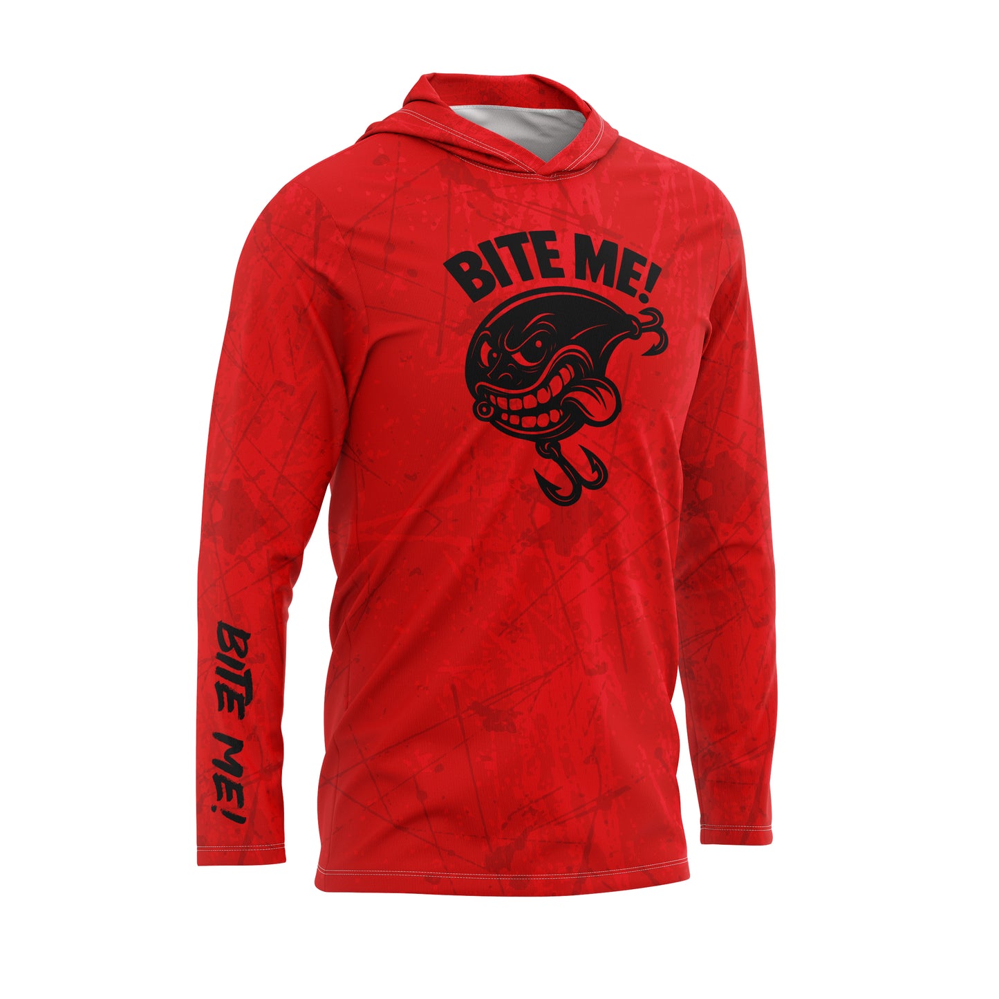 Bite Me Crankbait SPF50 Performance Fishing Hoodie