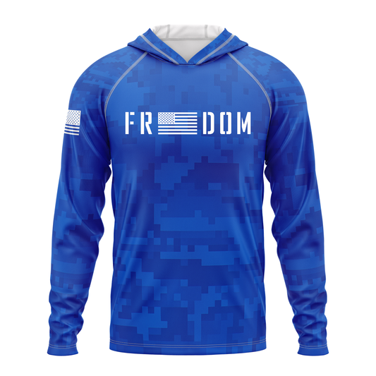 Freedom SPF50 Patriotic Performance Hoodie-Blue Camo