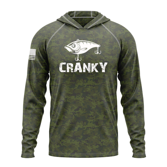 Cranky Crankbait SPF50 Patriotic Performance Fishing Hoodie