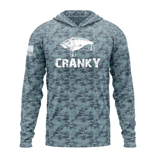 Cranky Crankbait SPF50 Patriotic Performance Fishing Hoodie