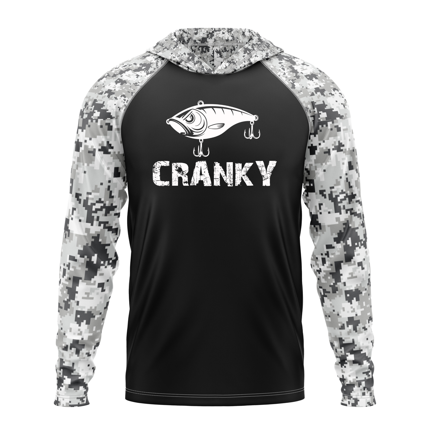 Cranky Crankbait SPF50 Patriotic Performance Fishing Hoodie
