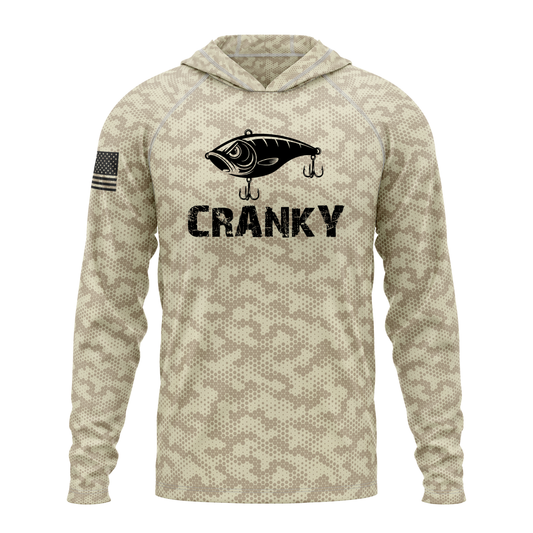 Cranky Crankbait SPF50 Patriotic Performance Fishing Hoodie