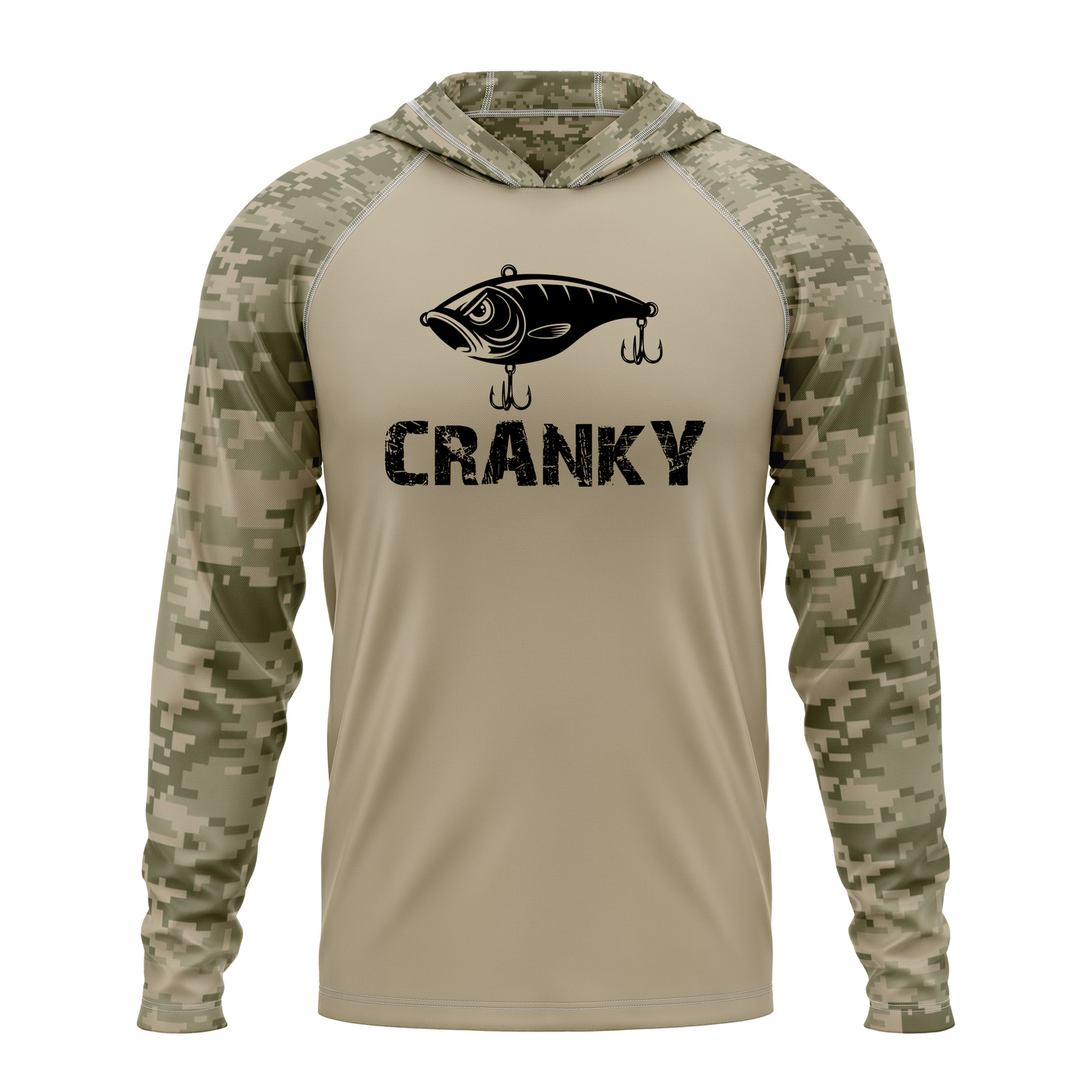 Cranky Crankbait SPF50 Patriotic Performance Fishing Hoodie