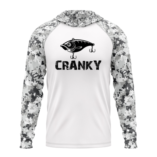 Cranky Crankbait SPF50 Patriotic Performance Fishing Hoodie