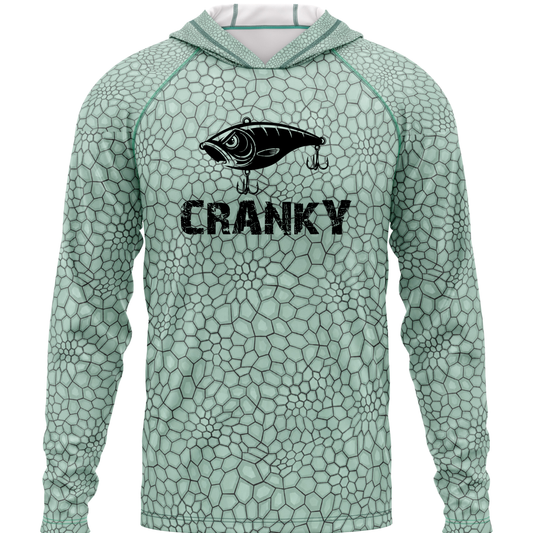 Cranky Crankbait SPF50 Performance Fishing Hoodie- Mint Green
