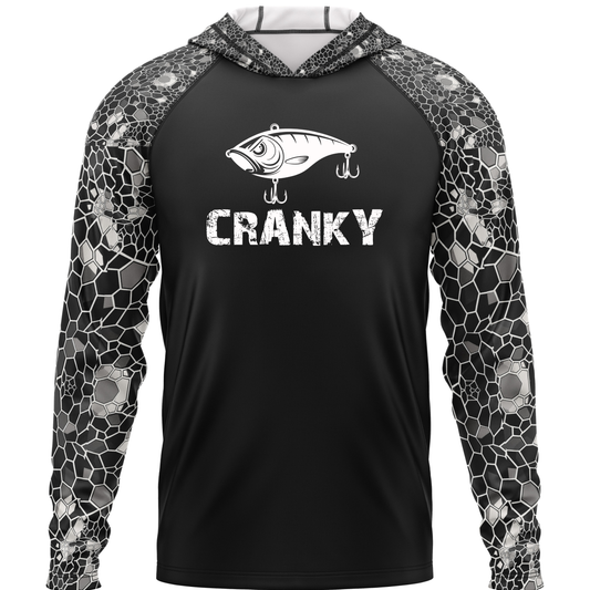 Cranky Crankbait SPF50 Performance Fishing Hoodie-Black