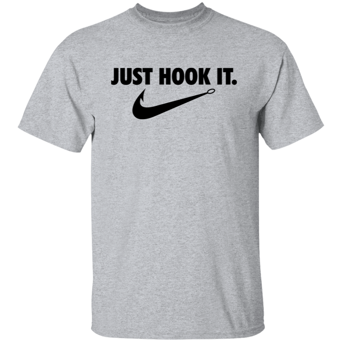 Just Hook It Fishing T Shirt (Black Text)