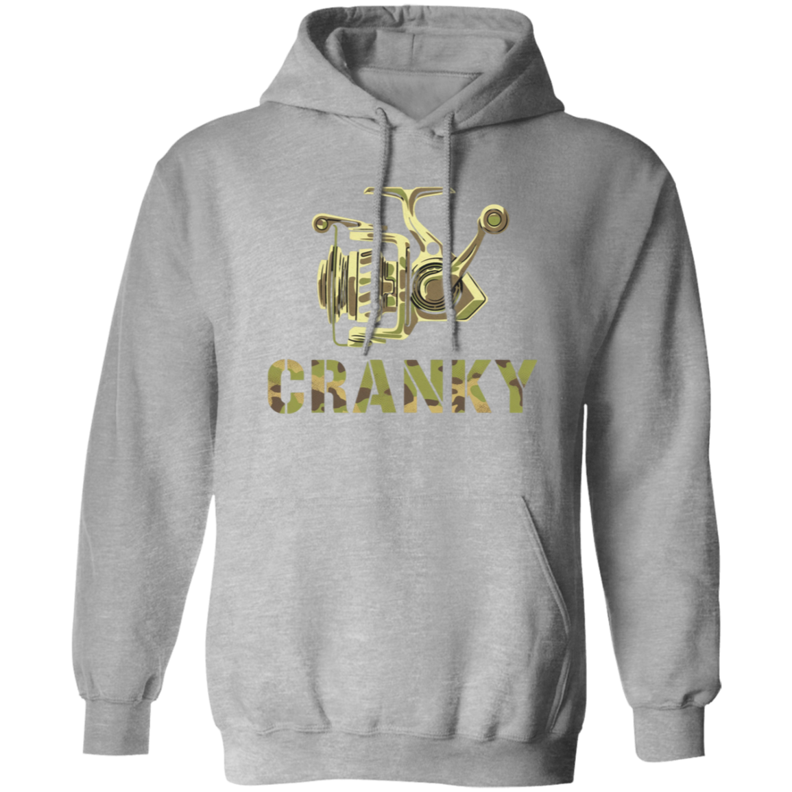 Cranky Camo Fishing Reel Fishing Hoodie