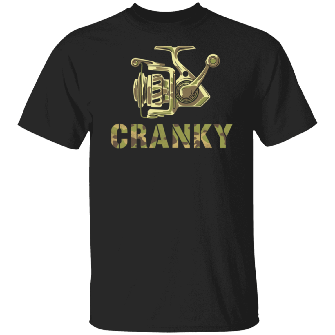 Cranky Camo Fishing Reel Fishing T Shirt