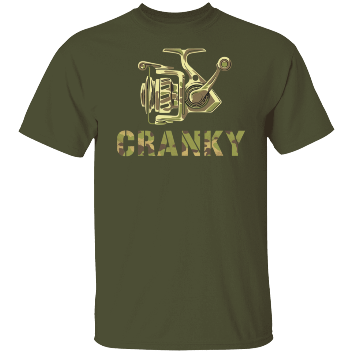 Cranky Camo Fishing Reel Fishing T Shirt