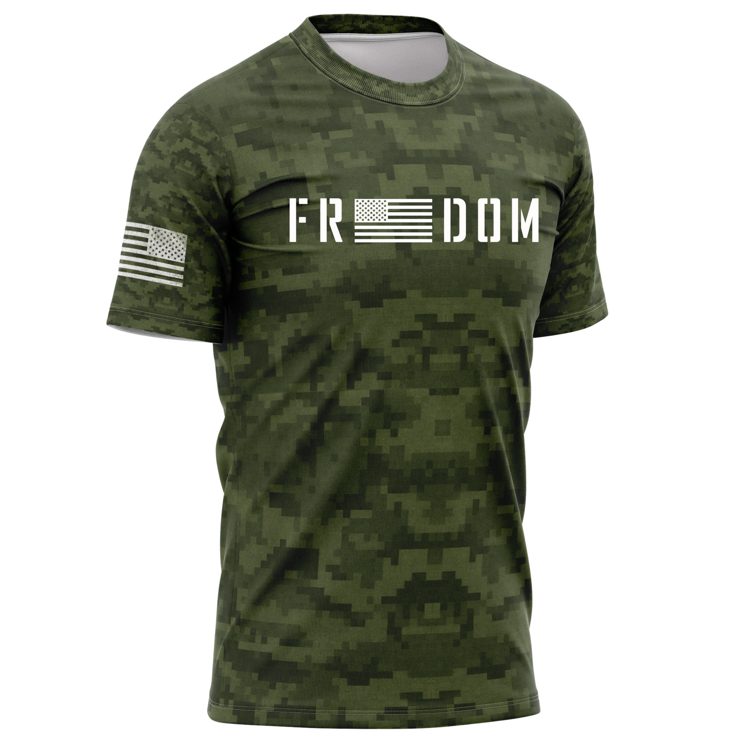 Freedom Performance T Shirt-Green Camo