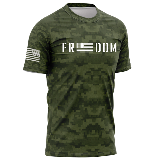 Freedom Performance T Shirt-Green Camo