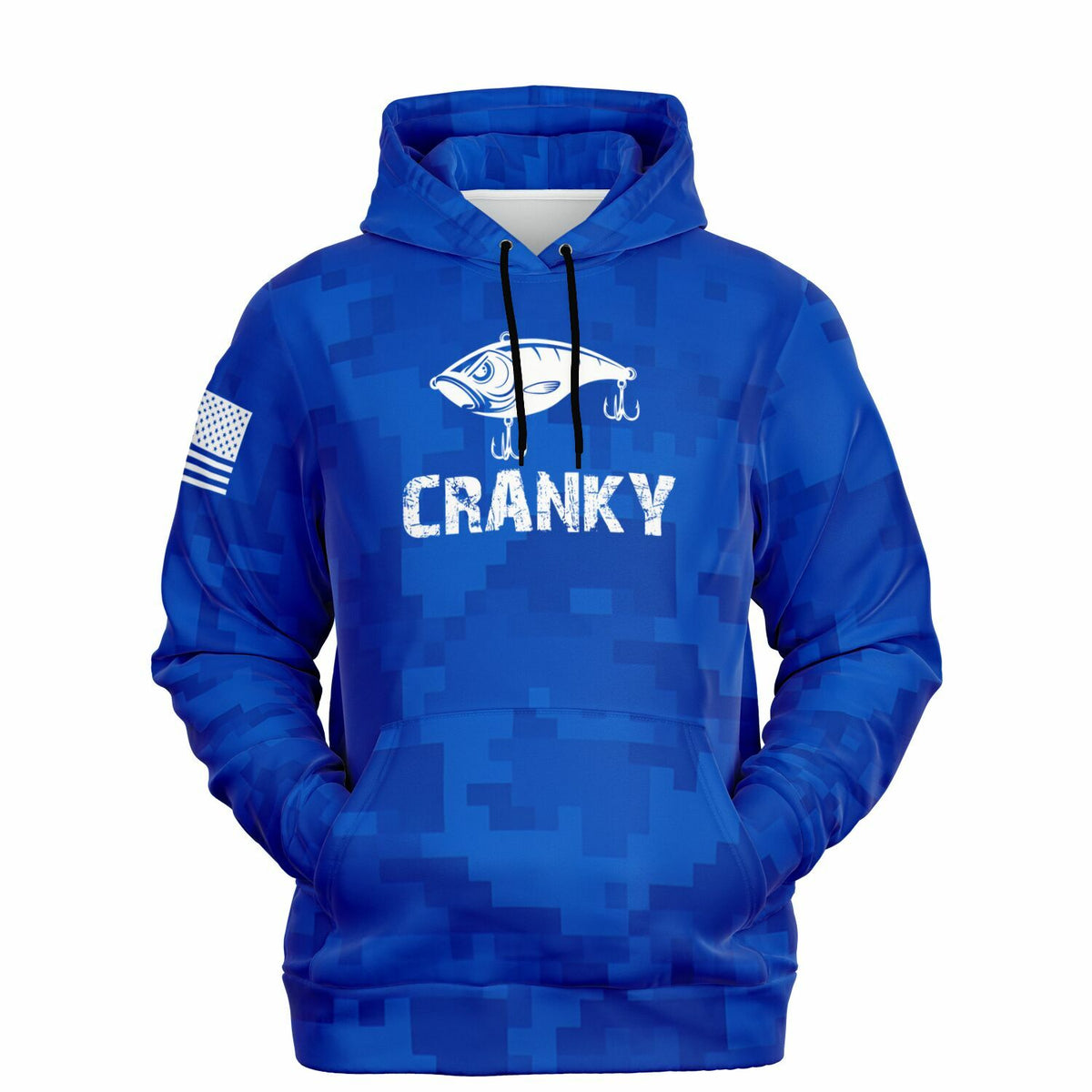 Cranky Coldwater Fishing Hoodie-Blue Camo