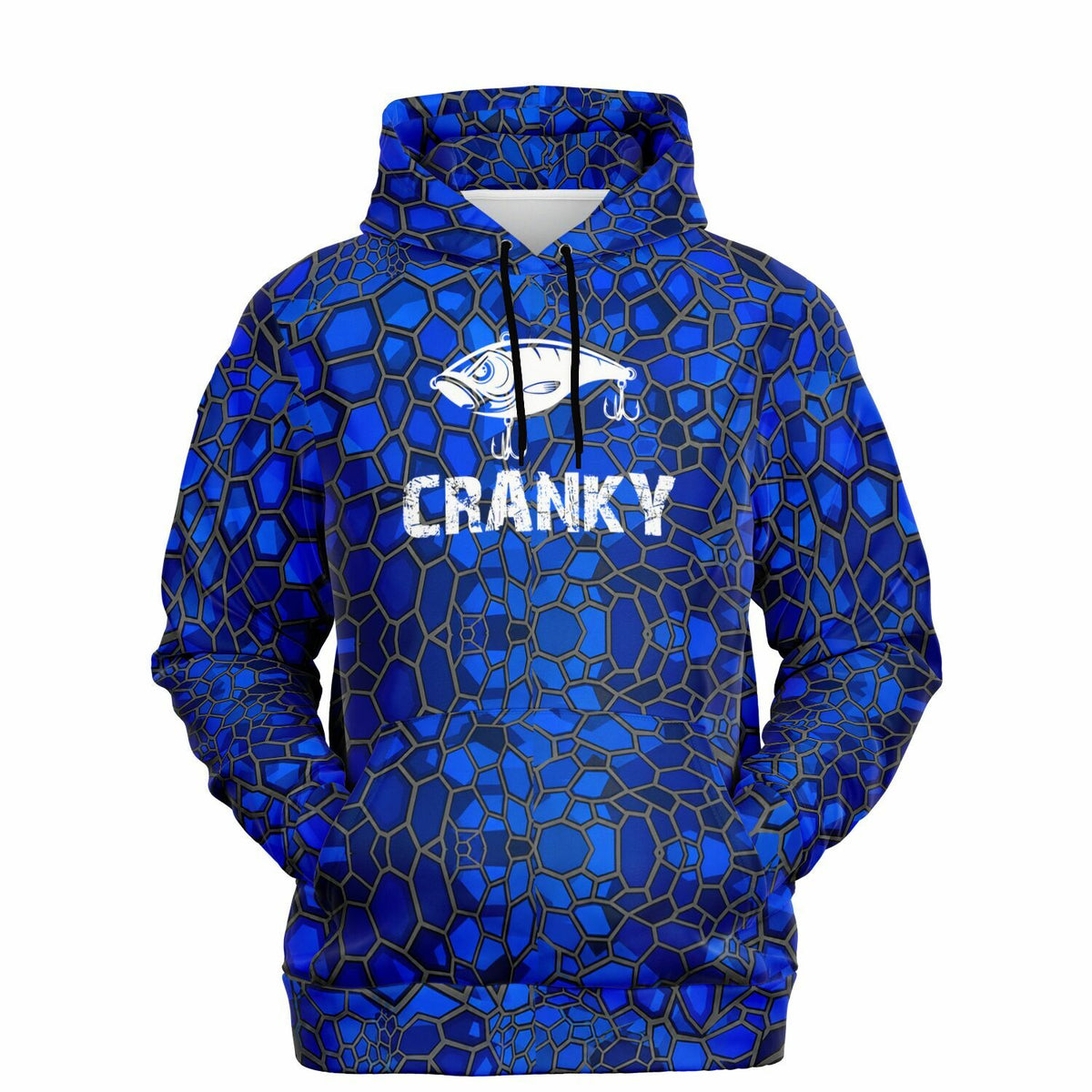 Cranky Coldwater Fishing Hoodie-Blue Scales