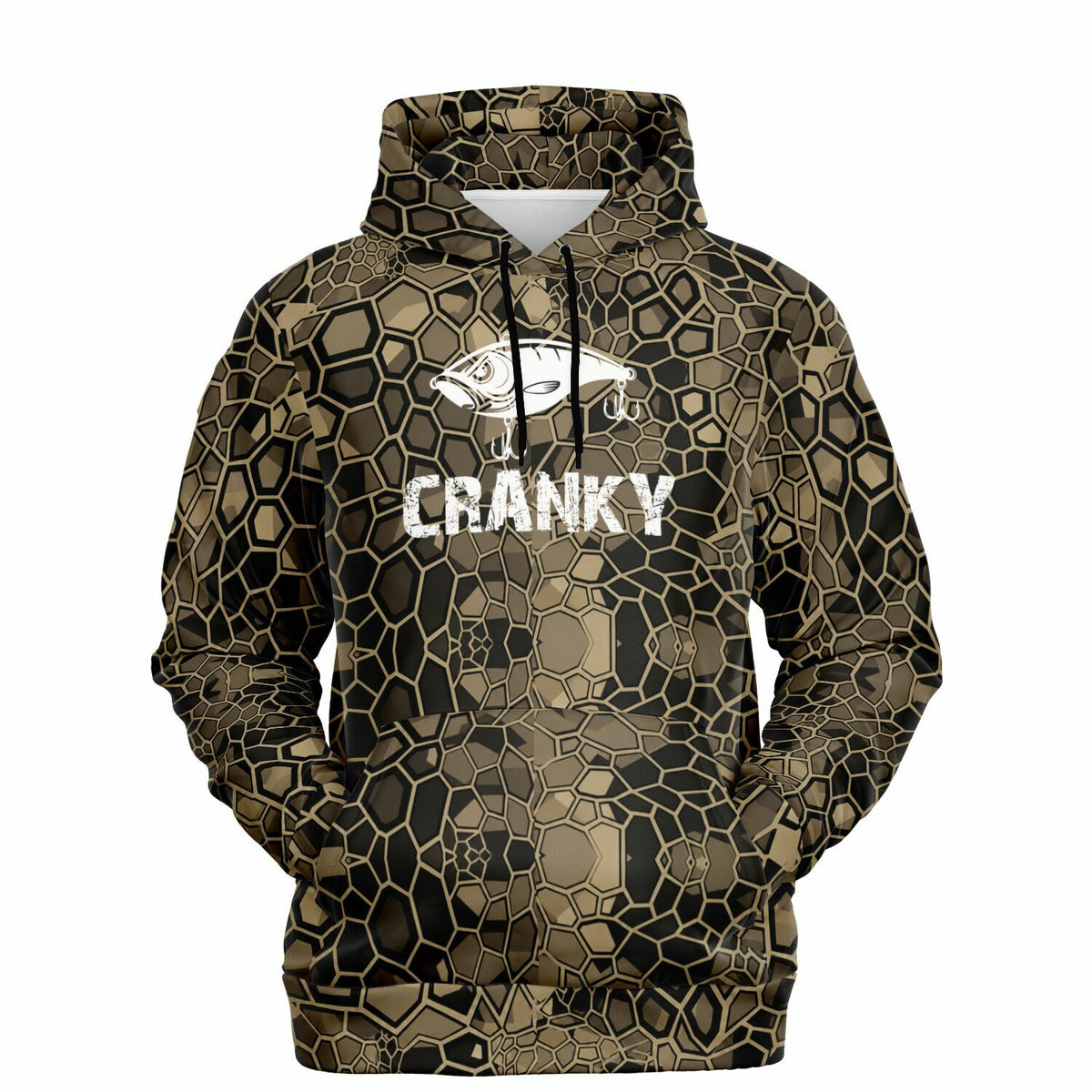 Cranky Coldwater Fishing Hoodie-Tan Scales