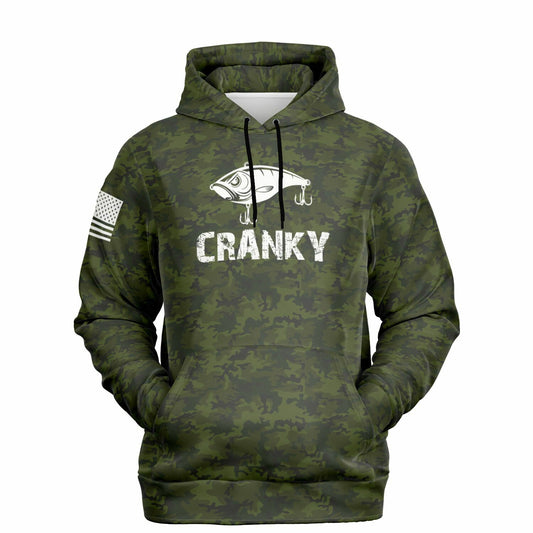 Cranky Coldwater Fishing Hoodie-Green Camo