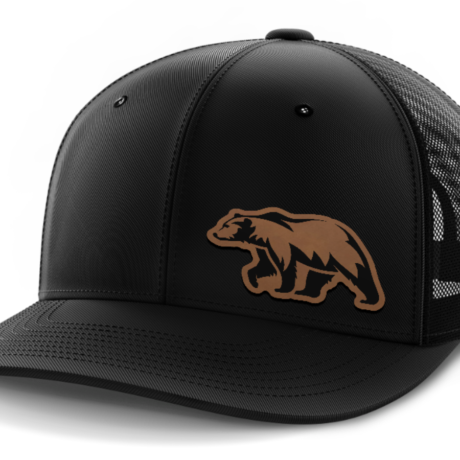 Bear, Leather Patch Hat