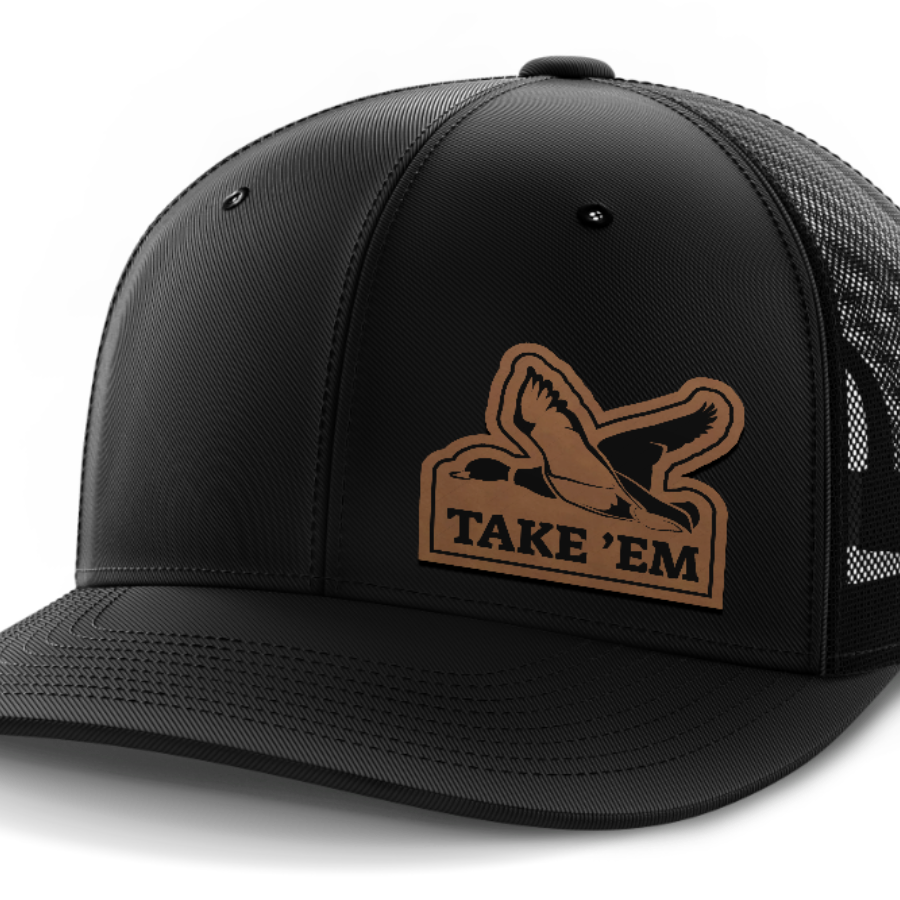 Take Em, Duck Hunting, Leather Patch Hat