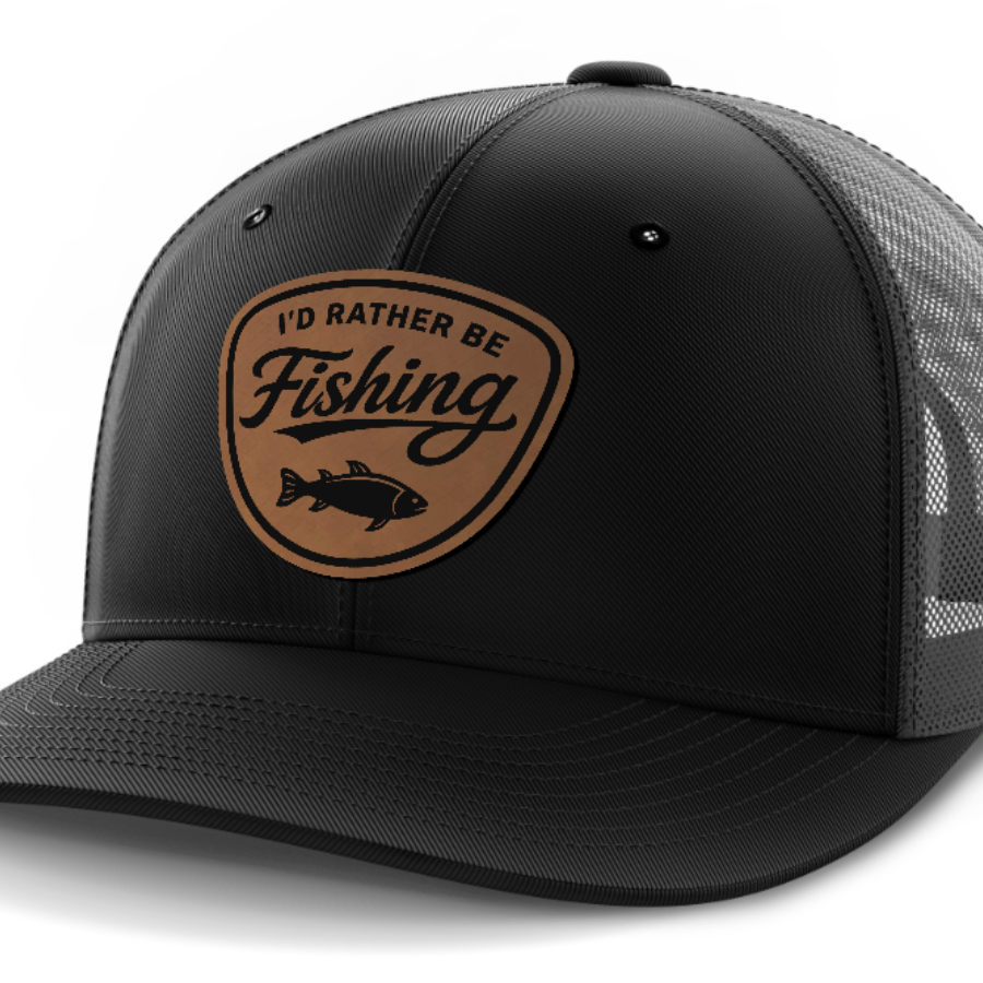 I'd Rather Be Fishing, Leather Patch Hat