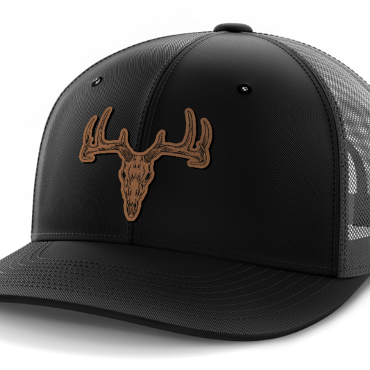 Deer Skull, Deer & Shed Hunting, Leather Patch Hat