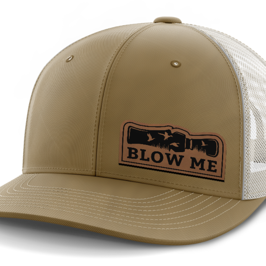 Blow Me, Duck Hunting, Leather Patch Hat