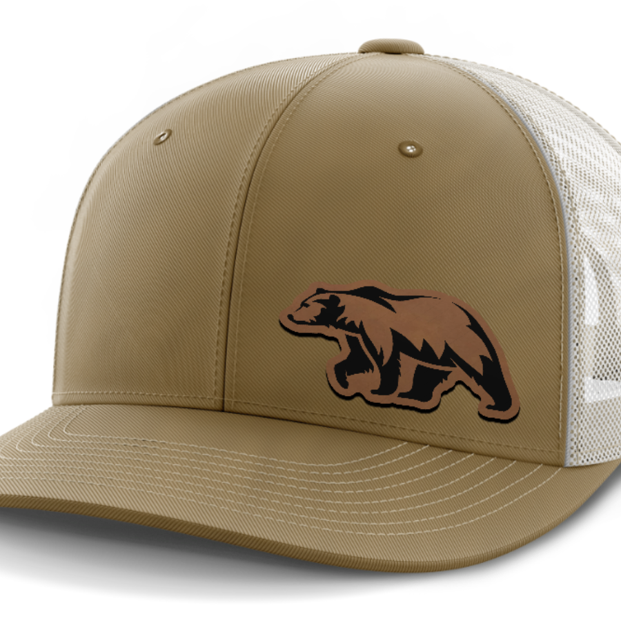 Bear, Leather Patch Hat