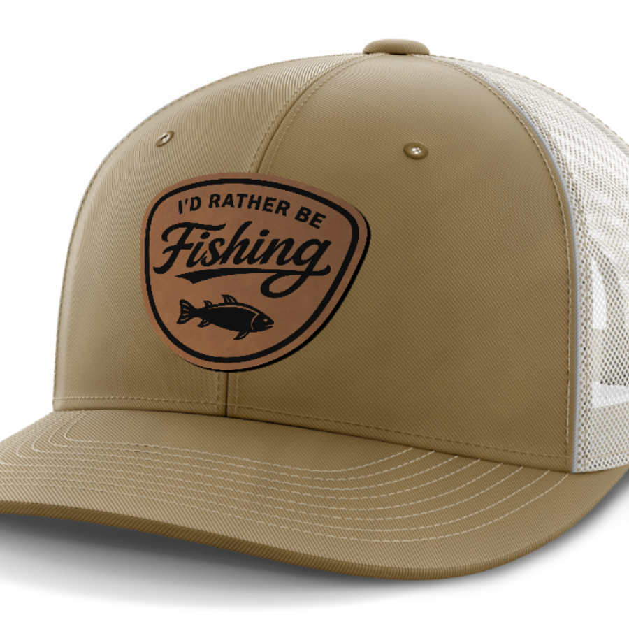 I'd Rather Be Fishing, Leather Patch Hat
