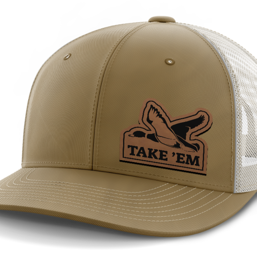Take Em, Duck Hunting, Leather Patch Hat