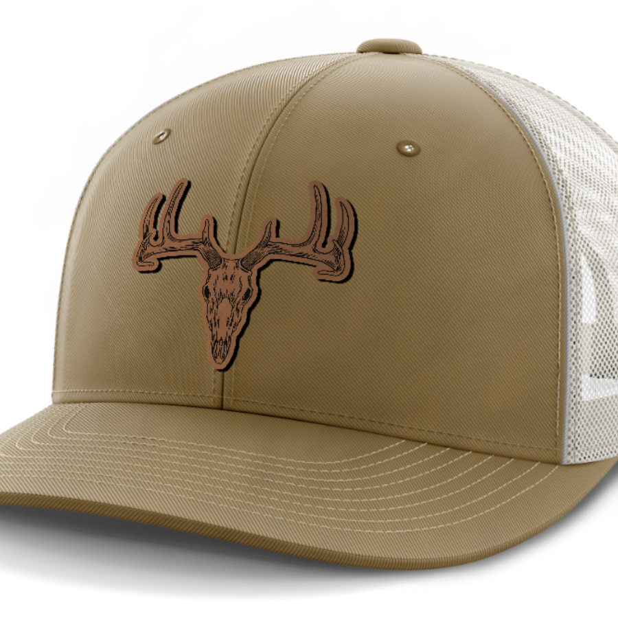 Deer Skull, Deer & Shed Hunting, Leather Patch Hat