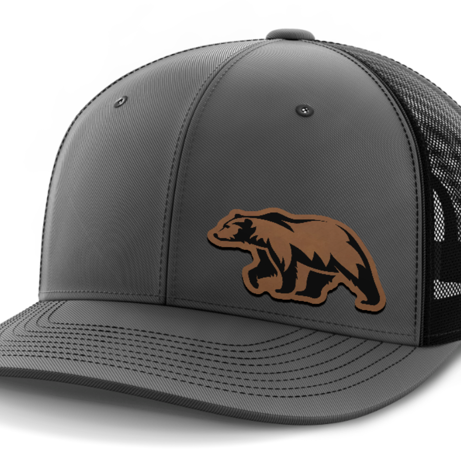 Bear, Leather Patch Hat