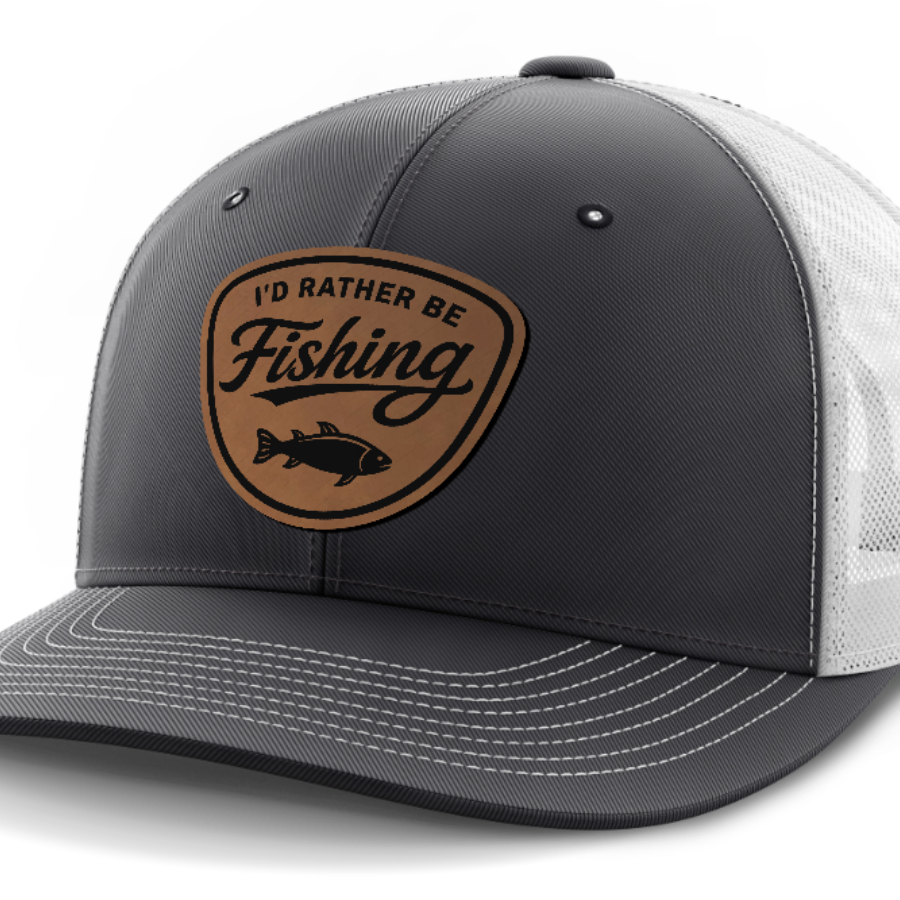 I'd Rather Be Fishing, Leather Patch Hat