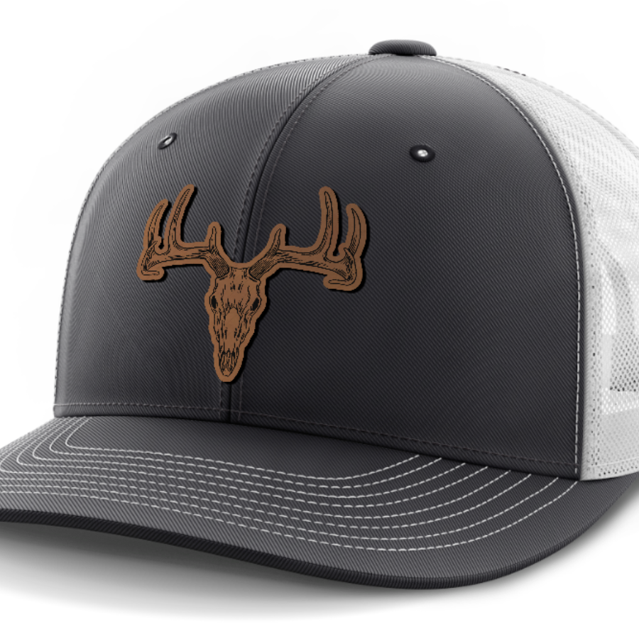 Deer Skull, Deer & Shed Hunting, Leather Patch Hat