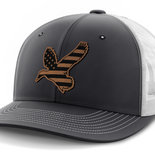 Duck Flag, Duck Hunting, Leather Patch Hat