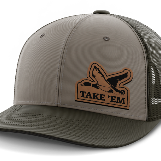 Take Em, Duck Hunting, Leather Patch Hat