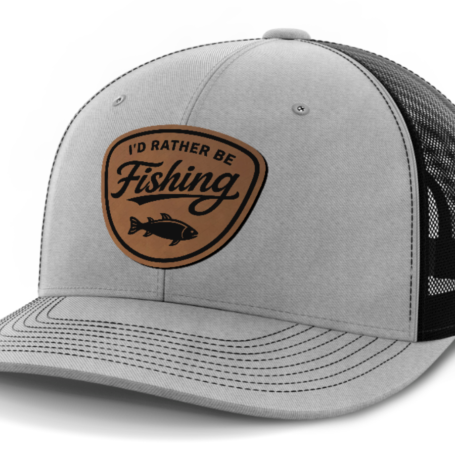 I'd Rather Be Fishing, Leather Patch Hat