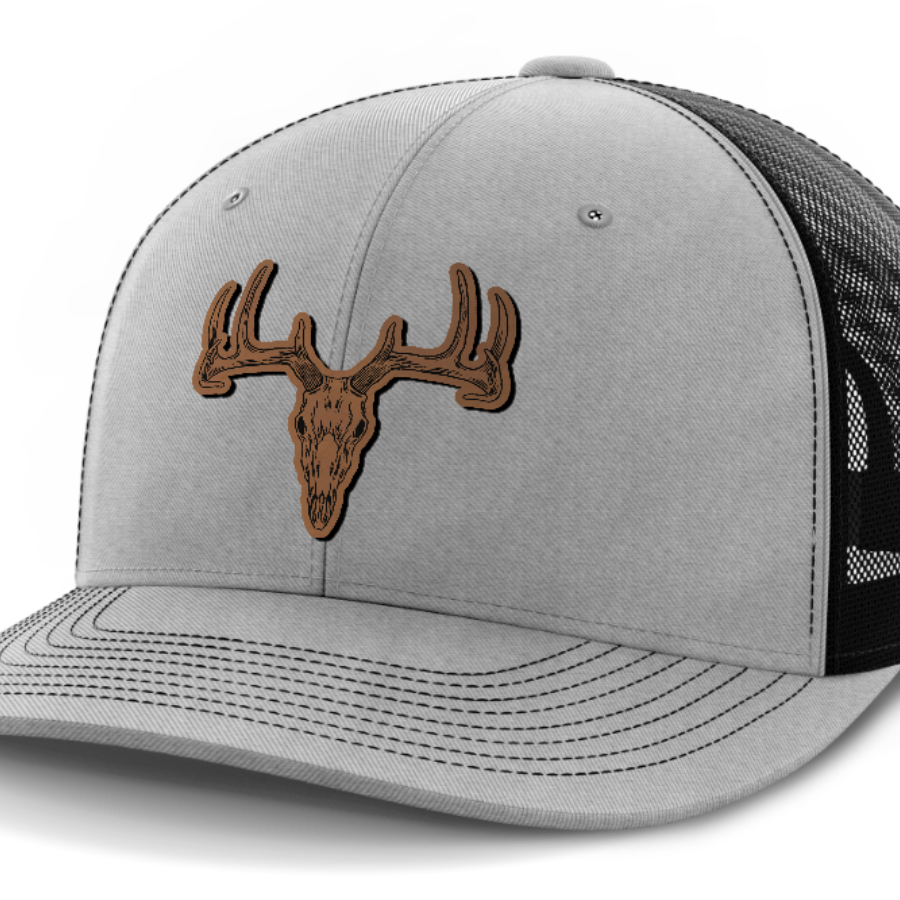 Deer Skull, Deer & Shed Hunting, Leather Patch Hat