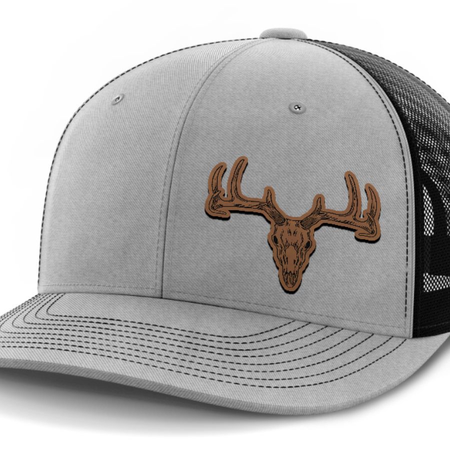 Deer Skull (left), Deer & Shed Hunting, Leather Patch Hat