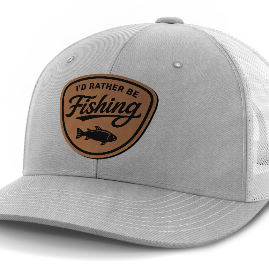 I'd Rather Be Fishing, Leather Patch Hat