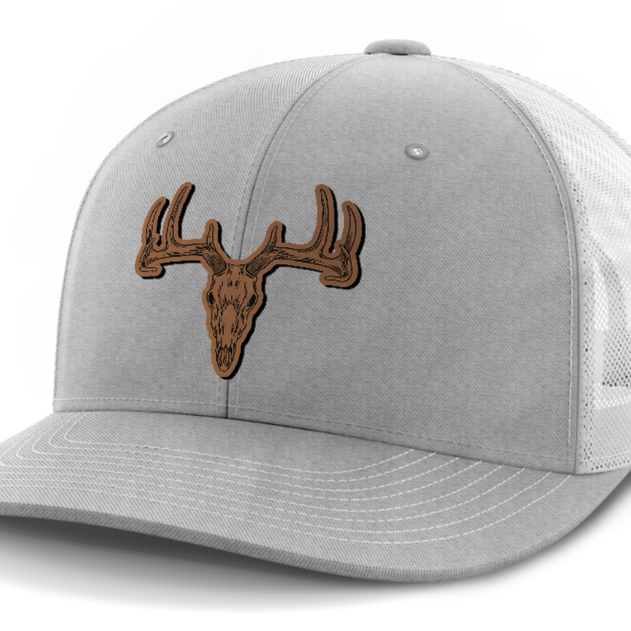 Deer Skull, Deer & Shed Hunting, Leather Patch Hat