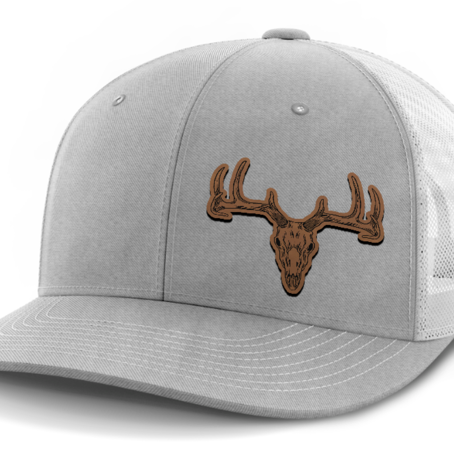 Deer Skull (left), Deer & Shed Hunting, Leather Patch Hat
