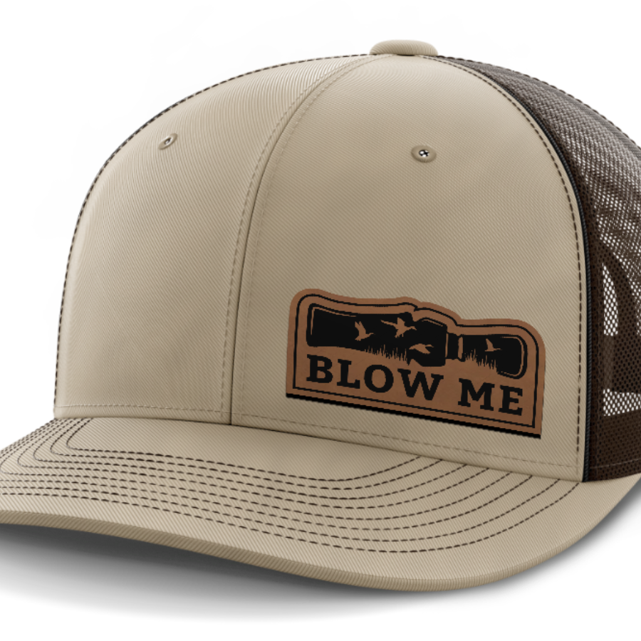 Blow Me, Duck Hunting, Leather Patch Hat
