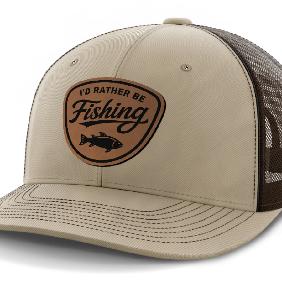 I'd Rather Be Fishing, Leather Patch Hat