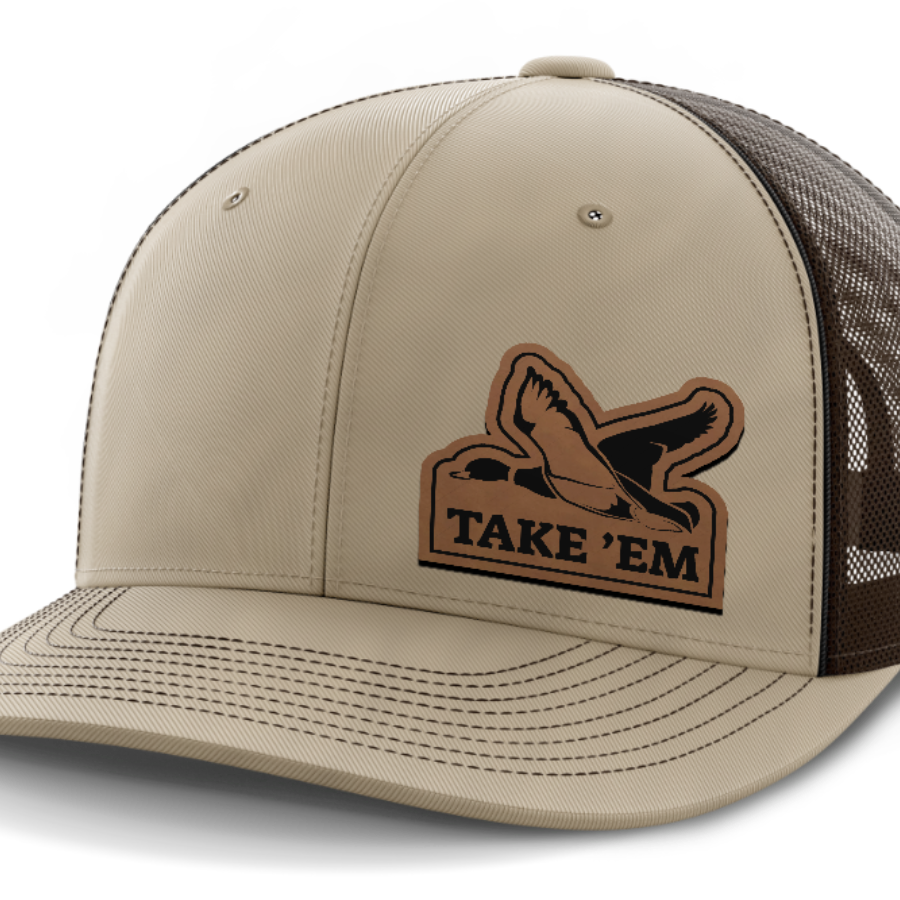 Take Em, Duck Hunting, Leather Patch Hat