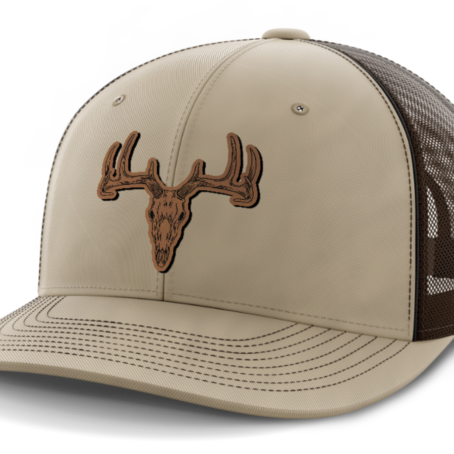 Deer Skull, Deer & Shed Hunting, Leather Patch Hat